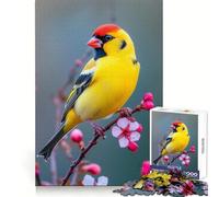 Chardonneret Jaune sur Une Branche Puzzle de 1000 pièces pour Adolescents Activité cérébrale stimulante Bords Nets Cadeau Original (50x75cm)