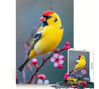 Chardonneret Jaune sur Une Branche Puzzle de 1000 pièces pour Adolescents Stimulation de la réflexion et Pleine Conscience Idée Cadeau saisonnière (38x52cm)