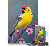 Chardonneret Jaune sur Une Branche Puzzle de 1000 pièces pour Adultes Jeu de Concentration Découpe Laser de qualité supérieure Activité Amusante en Famille Le Soir (38x52cm)