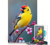 Chardonneret Jaune sur Une Branche Puzzle de 1000 pièces pour Adultes Réfléchissez,entraînez-Vous et jouez ! Emboîtement Parfait,Aucune pièce ne se détache Cadeau Unique pour soulager Le Stress