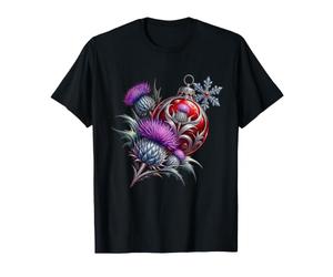 Chardons argentés et décoration de Noël Scène botanique T-Shirt