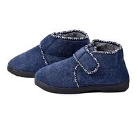 Charentaise Femme Montante Fourrée avec Scratch - OZABI - K88R12 - Bleu Marine - Confortable et Résistante 36