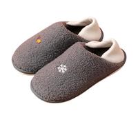 Charentaises Homme Pantoufle Personne âGéE Femme Hommes Printemps Et Automne Hiver Simple Flocon Neige Maison Antidérapant Silencieux Chaud Bout Fermé Chausson Homme Hiver Drole Pantoufles (Grey, 42)