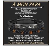Charfia Bracelet Papa - Cadeau Anniversaire, Fête des Pères, Noël - Idée Bijoux Homme pour Père et Papi