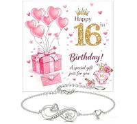 Charfia Cadeau d'anniversaire pour filles, femmes, filles, filles, 16e, 18e, 30e, 40e anniversaire, avec carte, bracelet réglable pour filles, sœurs, mamans, One Size, 1, 1