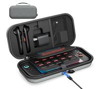 [Charge à l'intérieur] Étui pour Nintendo Switch 2/OLED/Original, Grand Étui Rigide pour Adaptateur et Joypad Rangement, Sac de Voyage pour Switch Console avec 22 Fentes pour Cartes de Jeu(Gris)