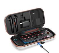 [Charge à l'intérieur] Étui pour Nintendo Switch 2/OLED/Original, Grand Étui Rigide pour Adaptateur et Joypad Rangement, Sac de Voyage pour Switch Console avec 22 Fentes pour Cartes de Jeu(Blanc)