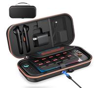 [Charge à l'intérieur] Étui pour Nintendo Switch 2/OLED/Original, Grand Étui Rigide pour Adaptateur et Joypad Rangement, Sac de Voyage Coques pour Switch Console avec 22 Fentes pour Cartes de Jeu