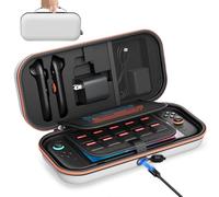 [Charge à l'intérieur] Étui pour Nintendo Switch 2/OLED/Original, Grand Étui Rigide pour Adaptateur et Joypad Rangement, Sac de Voyage pour Switch Console avec 22 Fentes pour Cartes de Jeu(Blanc)