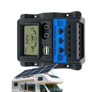Charge Controller, 12V 24V Intelligent Regulator, 30A USB Solar Battery Manager, LCD Display Monitoring Feature, Management Function, Renewable Energy Device, Controller for Home RV M