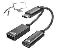 Charge du répartiteur USB C | Adaptateur USB C avec répartiteur USB C 2 en 1 avec charge PD 60 W pour imprimante, souris, PC, clavier et appareil photo