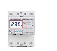Charge lourde 80A 380V triphasé 4 fils tension réglable et protecteur de courant relais de tension avec affichage Volt Amp 1 pièces Interrupteur automatique