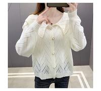 Charge Mine DE Femmes Cardigan des Femmes du Femmes Femmes, Section Court, BOUCHES MÉDIQUES MINEUX (Couleur: Rice Blanc, Taille: M Code)