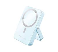 Charge 'n' Go - Banque d'alimentation sans fil - magnétique, avec support - Li-pol - 10000 mAh - 20 Watt - 3 A - PD (USB-C) - bleu