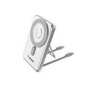 Verbatim Charge 'n' Go - Banque d'alimentation sans fil - magnetic, two cable - 5000 mAh - 20 Watt - 2.4 A - PD 3.0, Fast Charge - 2 connecteurs de sortie (USB-C) - argent Argent