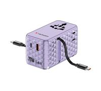 Verbatim Charge 'n' Travel - Adaptateur secteur - GaN III, universel - 70 Watt - 10 A - Power Delivery 3.0 + PPS, QC 4.0, Power Delivery 3.1, QC 4.0+ - 4 connecteurs de sortie (USB-C, USB) - violet Vi