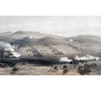 Charge of the Light Cavalry Brigade 25th Octobre 1854. After a painting by William Simpson. The failed Charge of the Light Brigade during the Battle of Cagoule dans la guerre de Crimée. Poster imprimé