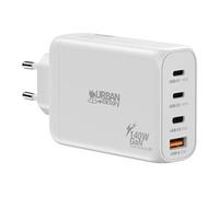 CHARGEE - Adaptateur secteur - GaN - 140 Watt - 5 A - PD 3.1/PPS - 4 connecteurs de sortie (3 x USB-C, USB) - sur le câble : USB-C - blanc