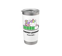 Chargement d'énergie, attendez, drôle et jolie licorne endormie Gobelet isotherme en acier inoxydable double paroi