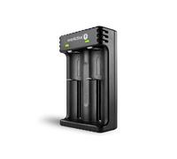 Everactive Chargeur professionnel LC-200 pour 2 batteries Li‑ion (comme 18650) – Rapide Micro‑USB Noir