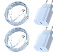 Charger For Iphone 15/16 2 Pack 20W Fast Charger For Iphone Charger With 2M Usb C Cable For Phone 16/16 Plus/16 Pro Max/15/15 Plus/Pad, Pd3.0 Usb C Plug Power Adapter Tip - Blue