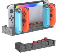 Charger for Joy Con Compatible with Switch/OLED Model with Game Card Slot,4 in 1 Controller Charging Station Holder with LED Indicator (Black)