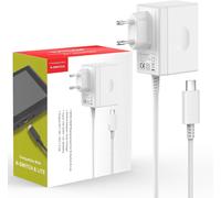 Charger for Switch Console Mains Adapter Support TV Mode 15V/2.6A Fast Charge with 1.5m/5ft Cable,Compatible with Switch Lite/Switch OLED White
