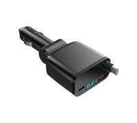 Charges de véhicule à longueur réglable avec triple interfaces ABS adaptateur de charge rapide cordon rétractable pour la maison petite voiture adaptateur protection contre les surcharges