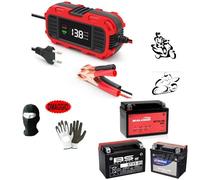 Chargeur 12 V 2 A pour moto, scooter, mainteneur de charge pour batterie au plomb compatible avec SYM JOYMAX 300i chargeur prend en charge les batteries de 4 Ah à 30 Ah équipé d'un écran