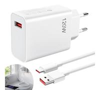 Chargeur 120 W pour i 15, 14T Ultra, 13T, 12T, 11T Pro/Ultra, Note 14, 13, 12 Pro+, Poco X7, avec câble Type-C 6 A de 1 m, Chargeur Rapide USB Power Turbo HyperCharge pour Black Shark 5