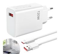 Chargeur 120 W pour Xiaomi 15, 14T Ultra, 13T, 12T, 11T Pro/Ultra, Redmi Note 14, 13, 12 Pro+, Poco X7, avec câble Type-C 6 A de 1 m, Chargeur Rapide USB Power Turbo HyperCharge pour Black Shark 5
