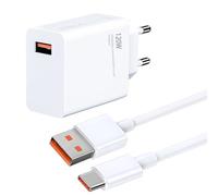 Chargeur 120w Xiaomi Rapide avec Câble USB-C 1m pour Xiaomi 14T Pro/14 Ultra/13T Pro/12T Pro/POCO X7 Pro/12S Ultra/Redmi Note 14/13 Pro/12/11 Pro et Plus - Chargeur Turbo et Transfert de Données