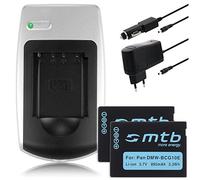 Chargeur + 2 Batteries Compatible avec Panasonic DMW-BCG10E, Compatible avec Lumix DMC-TZ27 TZ30 TZ31 TZ65 ZR1 +weitere, Voir descriptif