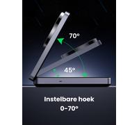 UGREEN MagFlow 2 en 1 Chargeur Induction iPhone Qi Pliable Compatible avec MagSafe iPhone 17 16 15 14 13 12 Air Plus Pro Max AirPods 4 3 Pro 3 2 1 Stand Chargeur sans Fil Magnétique Angle Réglable