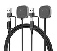 Chargeur 2 en 1 pour Fitbit Sense/Sense 2/Versa 4/3/Ace LTE/Google Pixel Watch 3/2 (Noir+2pcs)