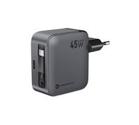 Chargeur 2 en 1 Smartphone et Tablette 45W GaN III USB-C avec Câble Rétractable Forcell Noir