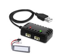 Chargeur 2-en-1 USB pour Batterie Lipo 7.4V, Compatible avec SCX24 SCX10, Les Marques RC, Drones, Bateaux, quadricoptères, connecteur XH-3P. Chargement Efficace, Compact et Facile à Utiliser