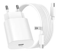 Chargeur 2 mètres prise secteur USB C Rapide pour iPhone 15 - 25W Adaptateur Câble Type C pour iPhone 15 Pro Max/Samsung Galaxy S24 / S23 Ultra / S23 /S22 / S21 / S20 / A13 / A53 5G, Chargeur Rapide