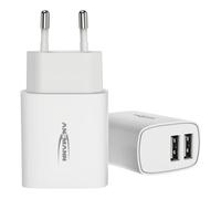 Ansmann Chargeur USB HC212 – 12 W, Smart IC, 2 ports USB‑A 2,4 A – Blanc