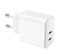 Chargeur 2 USB C 40W (20+20W) Power Delivery Blanc WOW