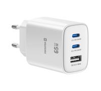 Chargeur 2 USB-C 65W Power Delivery et USB-A Quick Charge 3.0 18W Swissten Blanc