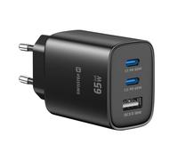 Chargeur 2 USB-C 65W Power Delivery et USB-A Quick Charge 3.0 18W Swissten Noir
