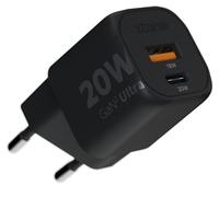 Chargeur 20W GaN2 Ultra, Technologie GaN, USB-C et USB-A, Power Delivery, Plastique Recyclé GRS - Noir