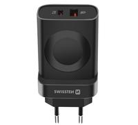 Chargeur 22.5W Port USB-C et USB avec Module Apple Watch Intégré Swissten Noir