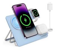 Chargeur 3 en 1, station de charge sans fil pour Apple, support de charge pour iPhone 14/13/12, Apple Watch Ultra/8/7/6/SE/5/4/3/2, AirPods Pro 2/3/Pro/2, violet