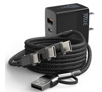 Chargeur 30 W pour DJI Mini 4 Pro/4K, Mini 3/3 Pro, Mavic 3, Air 2S, Avata Drone, Chargeur Mural Rapide USB C 3 en 1 avec Cordon d'alimentation à Double Port pour télécommande DJI FPV Accessoires de