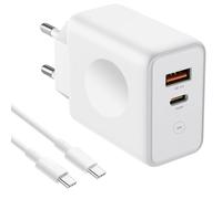Chargeur 30w 2-Port Pd 20w+Qc 3.0 Avec Câble Usb-C Pour Xiaomi 11t Pro 11i Mi 11 Lite 11 Pro - E.F.Connection