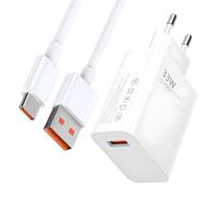 Chargeur 33 W Charge Rapide, Charge Rapide et câble USB C 2M Chargeur Mural Charge Turbo Type C Compatible avec 14, 13, 12 11 Pro, Plus, Poco, Adaptateur de turbocharge