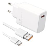 Chargeur 33W Charge Rapide, Chargeur Rapide et 2M Cable USB C 6A Mi Turbo, Type C Charger Adaptateur Secteur pour Xiaomi 14 13 12 12t 12s Pro Lite Redmi Note K60 K50 11 11s 12 Pro Plus Note
