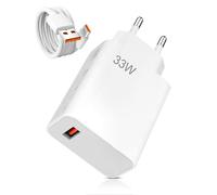 Chargeur 33w, pour Xiao-mi Red-mi Note 13/12/11 Pro/11s/10/12 Pro/13 Pro, pour Xiao-mi 14/12/10T/11 Lite/10 Lite, POCO X6/X3/F3/X5/M5/F2 Pro, Chargeur Turbo avec Câble USB-C 1 M
